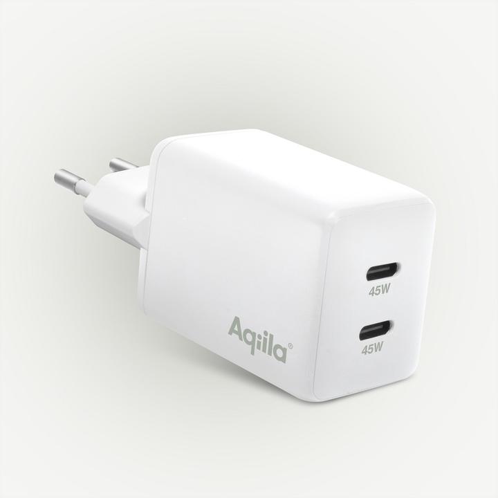 Productafbeelding Aqiila Chargebird W2 - GaN Wandlader, 45W PD - Wit (45 W, 2 ports)