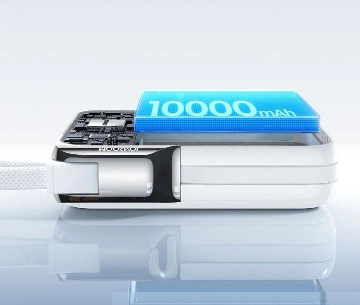 Produktbild Joyroom JR-PBF27 Pro 30W Power Bank with Built-in Type-C Cable & Extra C-to-L Cable 10000mAh - White (10000 mAh, 30 W, 38.50 Wh)