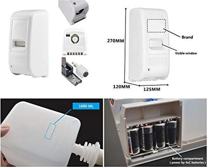 Produktbild cyoo Desinfektionsmittelsäule kontaktlos mit Sensor Weiss 1000ml