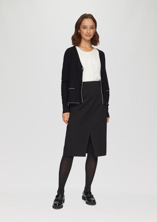Produktbild s.Oliver Strickjacke Strickjacke mit V-Ausschnitt und Kontrastnähten (40)