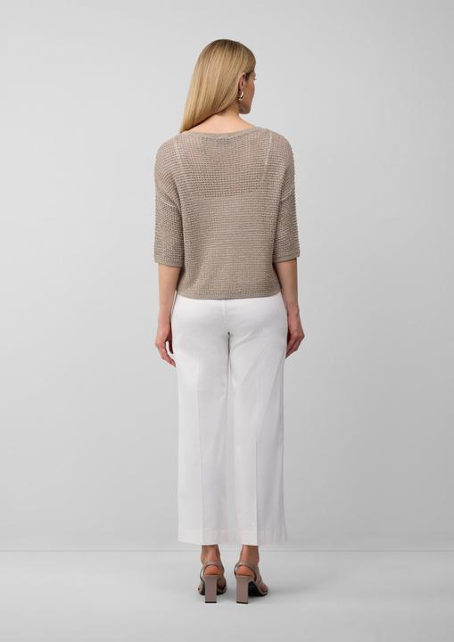 Produktbild S.Oliver Strickpullover Lockerer Strickpullover in Bicolor-Optik mit U-Boot-Ausschnitt (M)