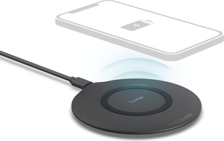 Produktbild Hama Wireless Charger, kabelloses Smartphone-Ladepad, 15 W, Schwarz (15 W)