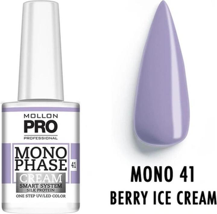 Mollon Pro Mol Monophase 41 - Berry Ice Cream Uv/Led Nail Polish, 10ml (Berry Ice Cream, UV-Gel Lack)