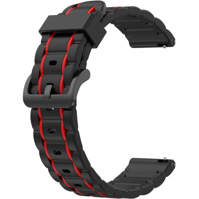 Thumbnail - Strap-it Sport Schnallenarmband (Silikon), Uhrenarmband, Schwarz, Rot