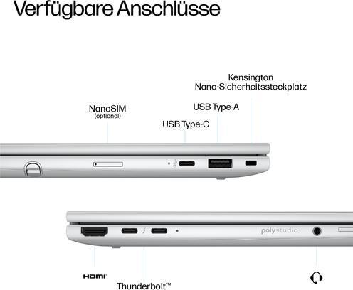 Image du produit HP EliteBook 8 Flip G1i (13.30", Intel Core Ultra 7 255U, 32 Go, 1000 Go, DE)