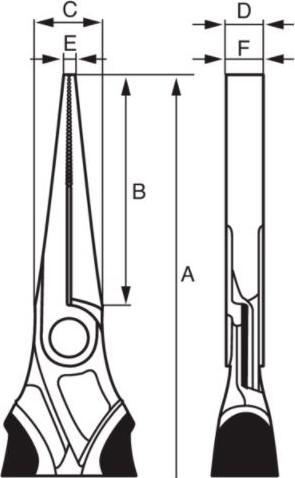 Actual product image Bahco ERGO flat nose pliers with opening spring, two-component handles, long jaws, chrome-plated (140 mm)