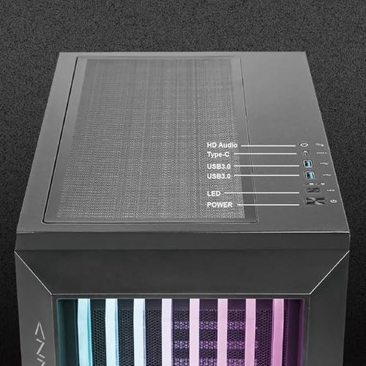 Image du produit Azza Boitier Moyen Tour ATX Guardian RGB avec panneau vitré (Noir) (ITX, mATX, ATX)