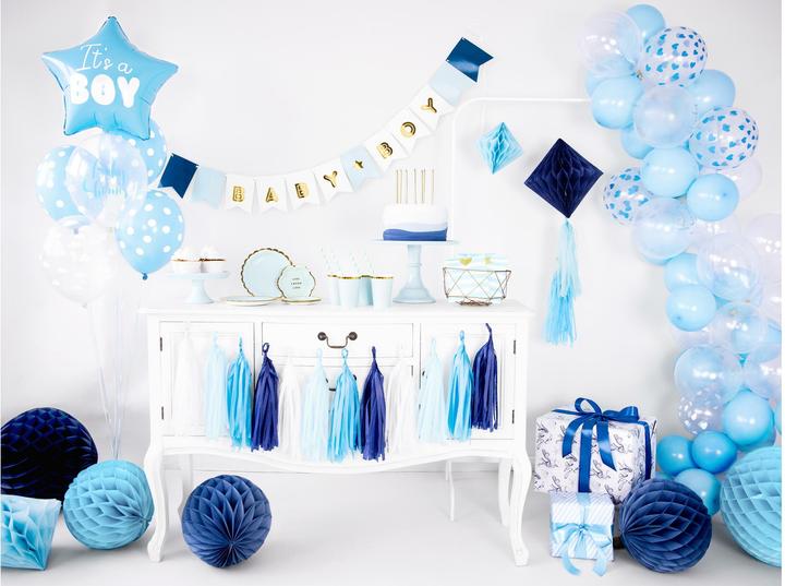 Produktbild Partydeco Gestreifte Strohhalme Babyblau (10 x)