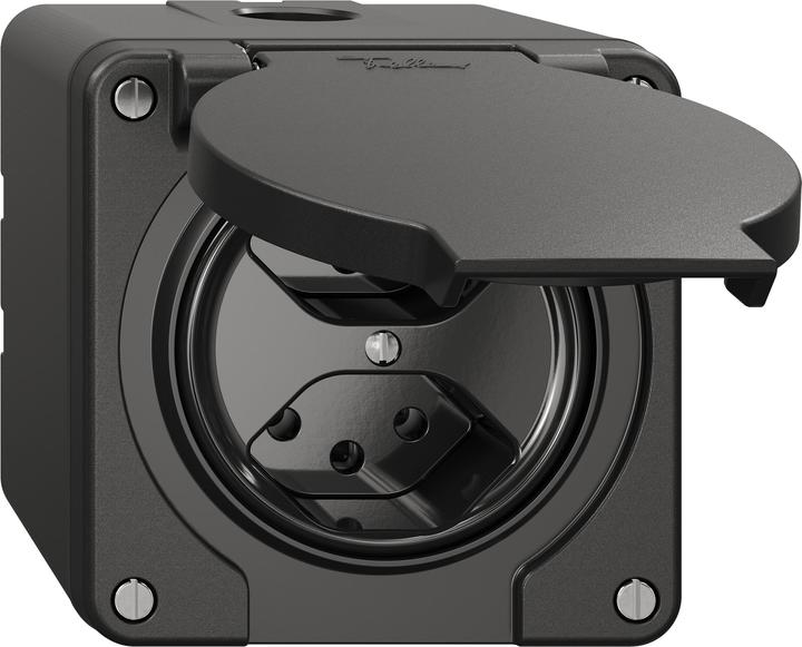 Actual product image Feller Double socket outlet type 13 black