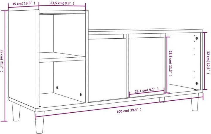 Actual product image vidaXL Gary (100 x 35 x 55 cm)