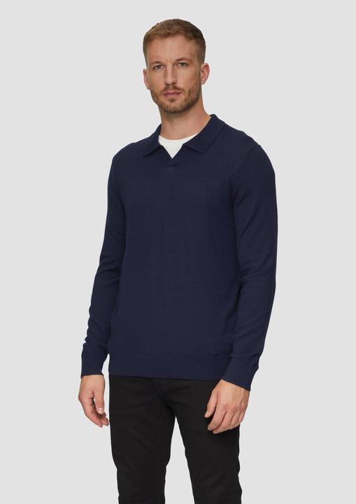 Produktbild s.Oliver Strickpullover Feinstrickpullover aus reiner Merinowolle mit modischem Polokragen (XL)