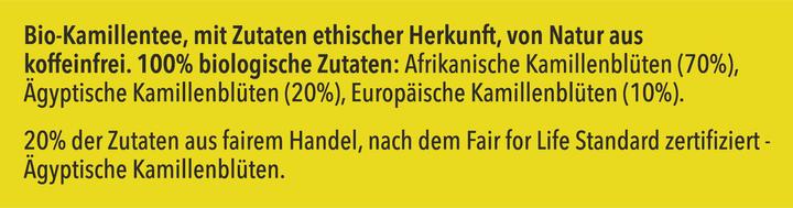 Nährwerte und Zutaten Pukka Drei Kamille (30 g)
