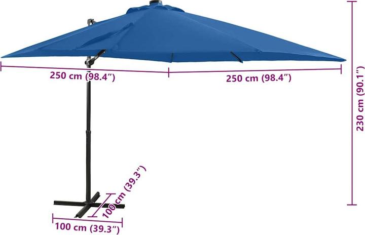 Actual product image vidaXL freischwingender Sonnenschirm (2.50 m)