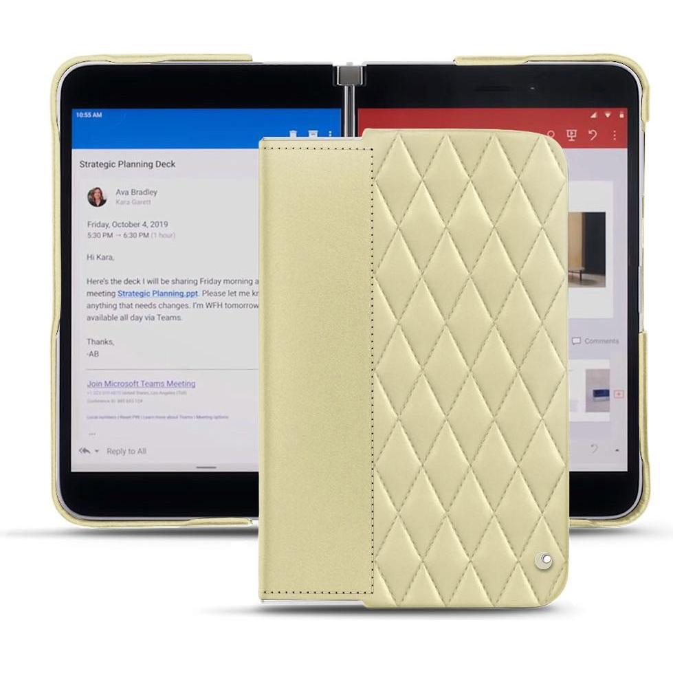 Noreve Lederschutzhülle (Microsoft Surface Duo), Smartphone Hülle, Beige