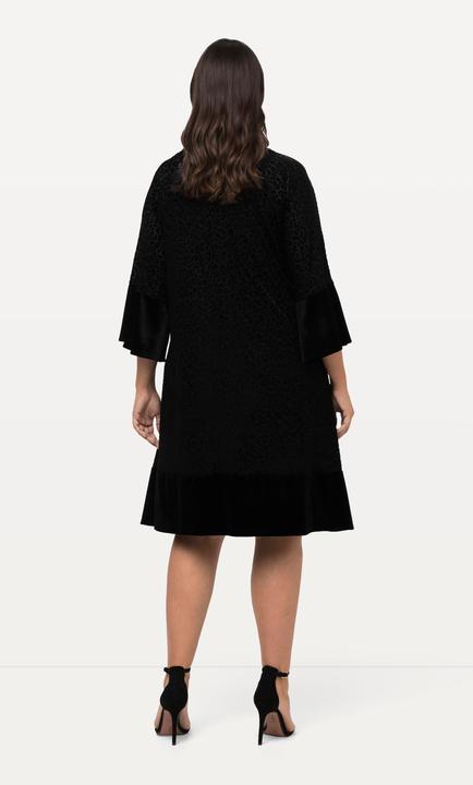 Actual product image Ulla Popken Leopard Print 3/4 Sleeve V-Neck Dress (50, 52)