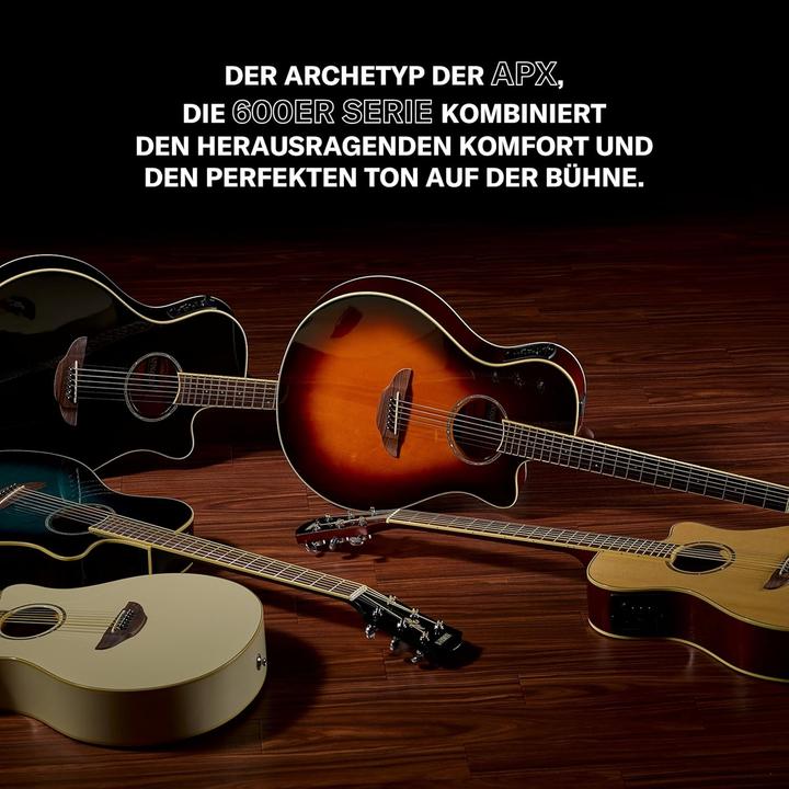 Actual product image Yamaha APX-600 Electro-Acoustic Guitar Vintage White (Western guitar, Spruce, Tonewood, Tulipwood)