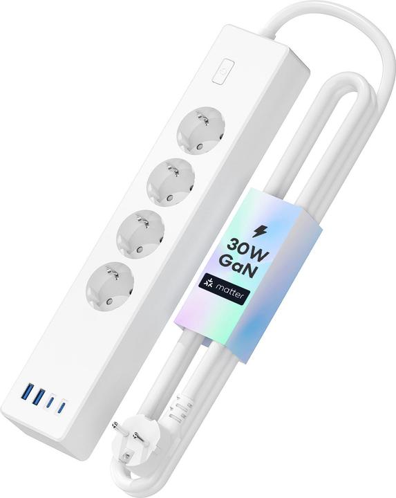 Produktbild Meross MSP844(EU) smart fast charging power strip, 4 outlets + 2x USB-A + 2x USB-C (Matter) (4x, CEE 7/3, USB-A, USB-C, 1.50 m)