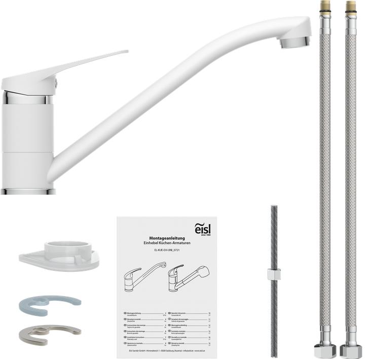 Produktbild Eisl Wasserhahn Küche SPEED Spültischarmatur Weiss Chrom Schwenkbar NI182SCR-W