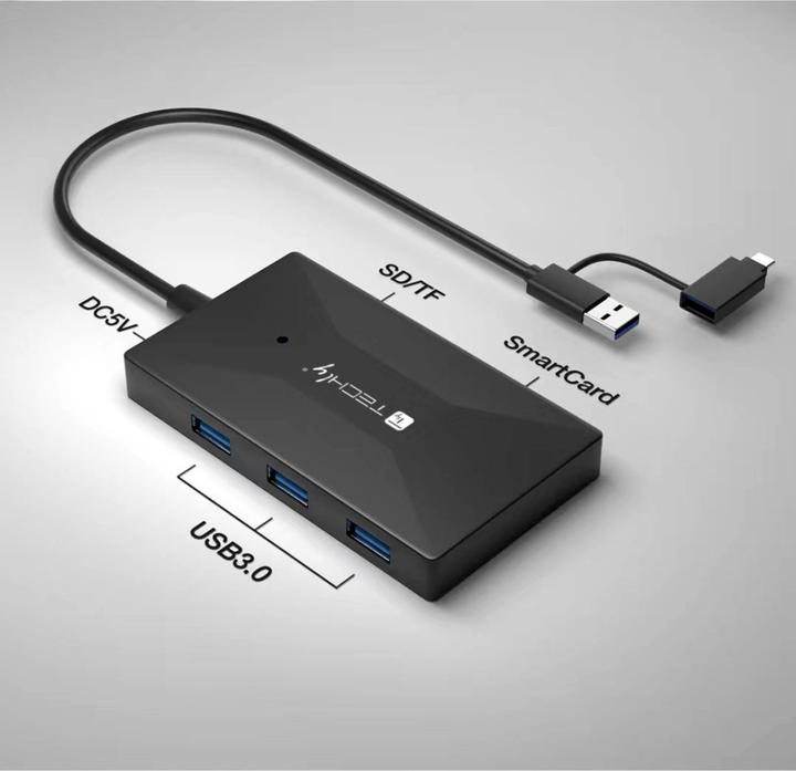 Produktbild Techly Multi-Kartenleser und HUB USB-A/C