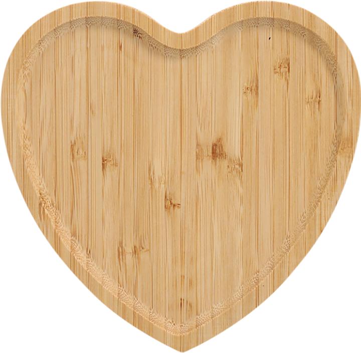 Actual product image Zeller Present Serviertablett Herz Bambus 20.5x21 cm