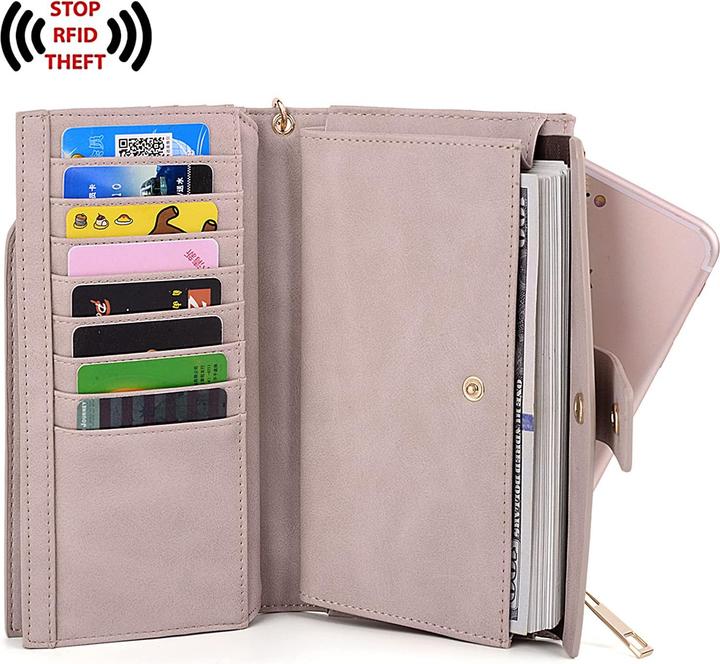 Produktbild Only-Bags.Store Brieftasche RFID-Blockierung Grosse Kapazität Vegan Leder Clutch Wallet 21 Card Slots Holder