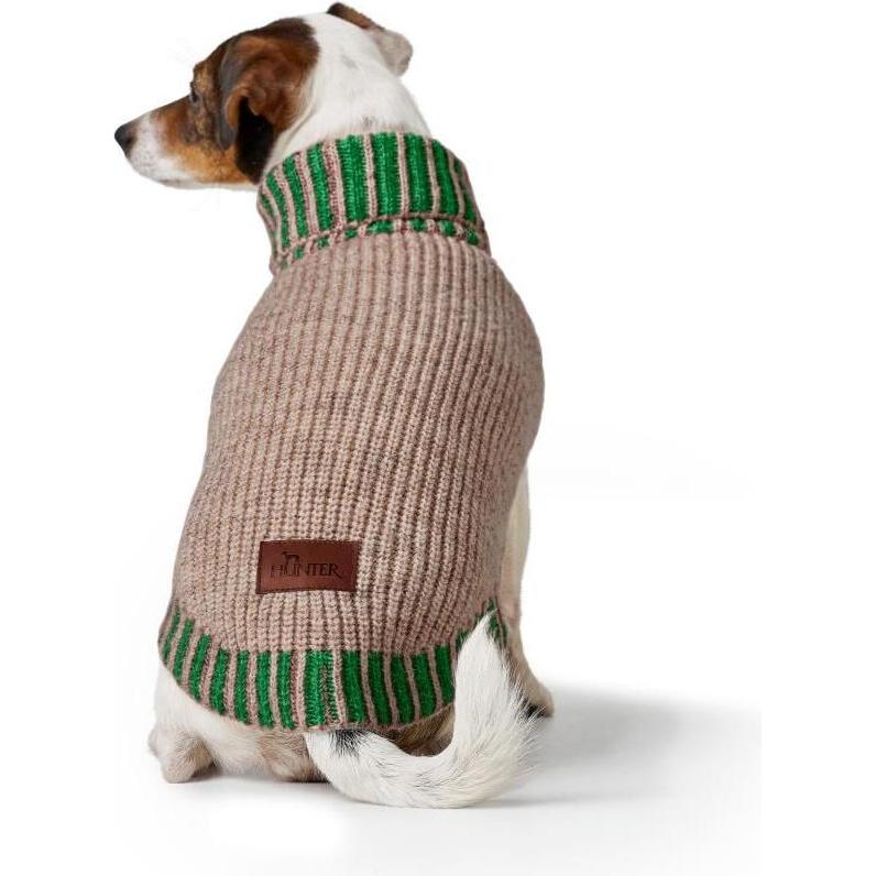 Hunter Dogcoat Odense 45 + hat, beige/green - (203528) (45, Hundemantel), Hundebekleidung