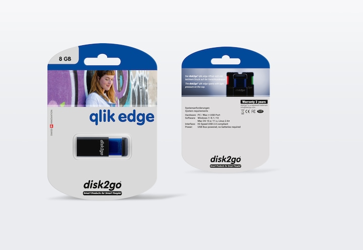 Produktbild Disk2go Stick qlik edge (8 GB, USB 2.0, USB-A)