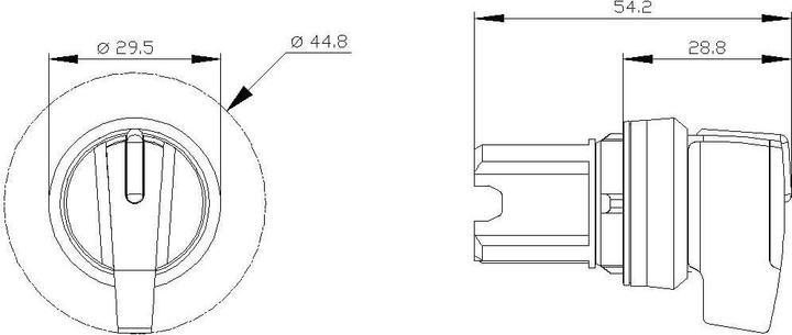 Actual product image Siemens Toggle switch 3stuf bel.b rt rectangular 3SU1052-2CL20-0AA0