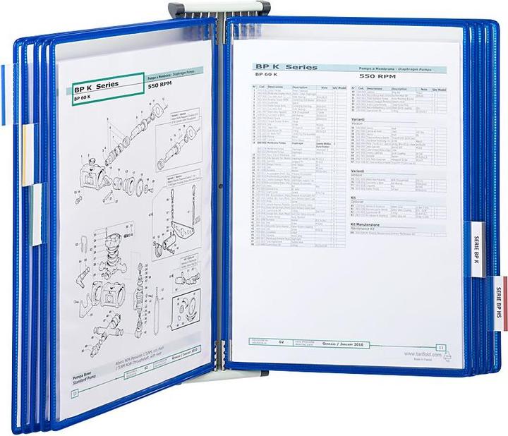 Productafbeelding Tarifold Wand display bord systeem 414101 DIN A4 blauw met 10 display borden (A4, 10x)