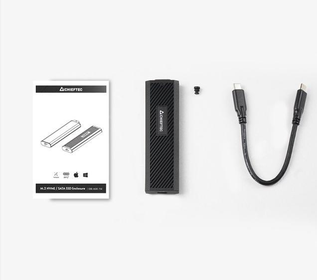 Image du produit Chieftec SSD M.2 PCIe NVMe/S-ata SSD Enclosure Tool-Less (M.2)