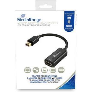 MediaRange HDMI Buchse/Mini DP Stecker 10 Gbit/s 15cm schwar (0.15 m, HDMI), Video Kabel