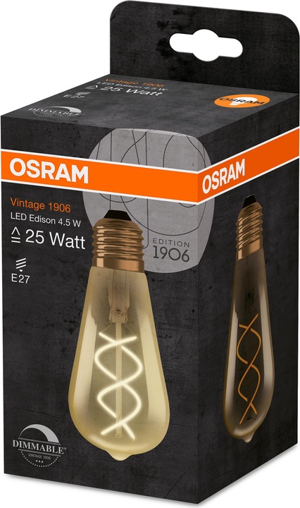 Produktbild Osram Vintage 1906 Led Classic Edison (E27, 4.50 W, 250 lm, 1 x, G)