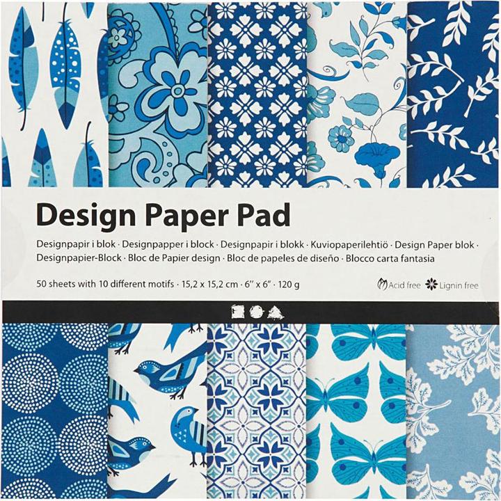 Actual product image Creativ Company Blue design paper pad, 50 sheets (120 g/m², 50 x)