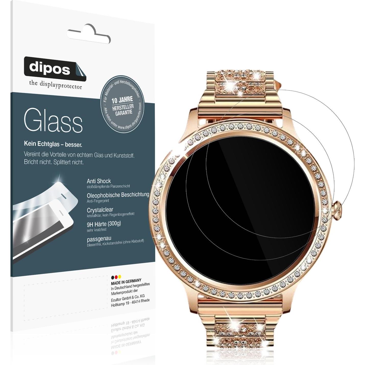 Dipos Anti-Shock Displayschutz 9H, Smartwatch Schutzfolie, Transparent