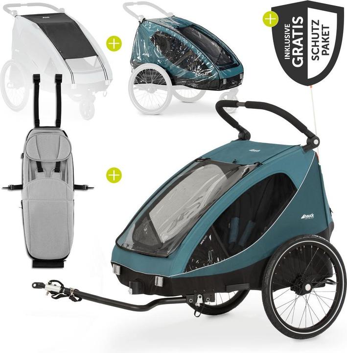 Produktbild Hauck 2in1 Fahrradanhänger Sparset Dryk Duo - für