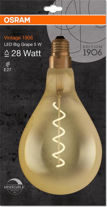 Immagine prodotto Osram Annata 1906 (E27, 5 W, 300 lm, 4 x, G)