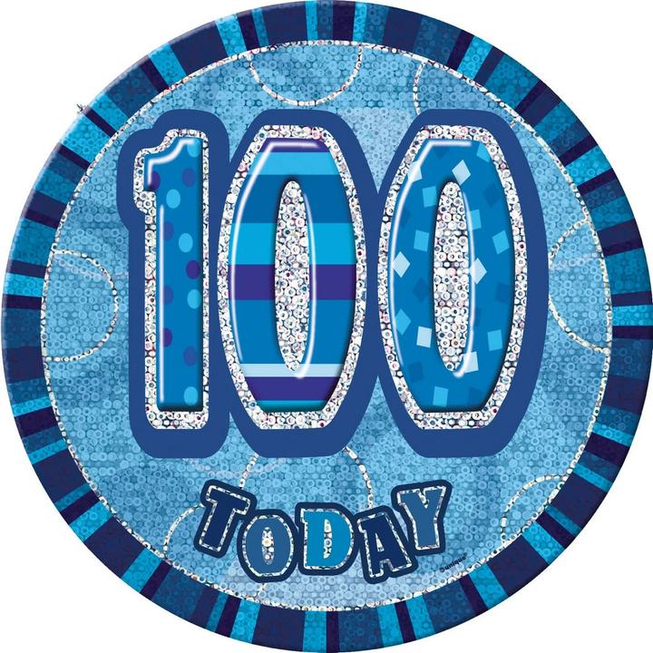 Actual product image Unique Party 100 Today Glitz Birthday Party Badge (100 pcs.)