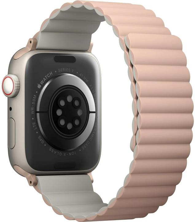 Produktbild Uniq pasek Revix Apple Watch Series 1/2/3/4/5/6/7/8/SE/SE2 38/40/41mm. Reversible Magnetic różowy-be (41 mm, 38 mm, 40 mm, Silikon, Edelstahl)