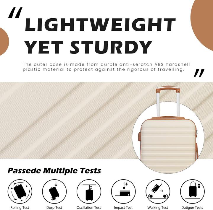 Produktbild Coolife 3-teiliges Reisekoffer-Set mit Reisetasche und Kulturbeutel (38 l)