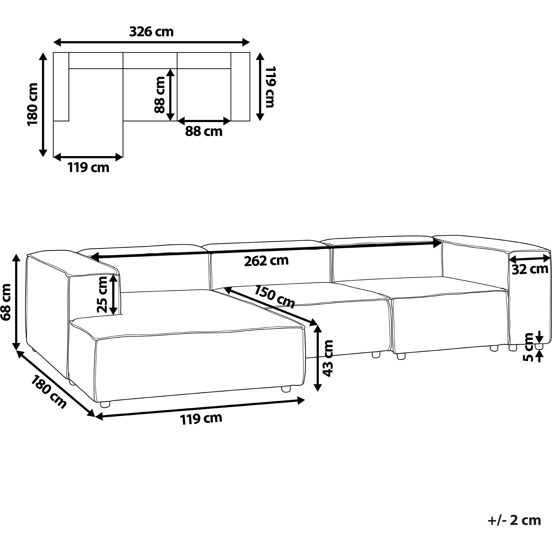 Thumbnail - Beliani, Sofa, Aprica (Ecksofa)