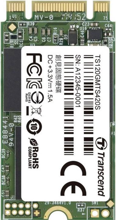 Actual product image Transcend Mts420s (120 GB, M.2 2242)