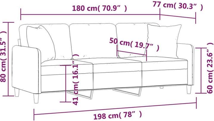 Produktbild vidaXL 3-Sitzer-Sofa (3-Sitzer)