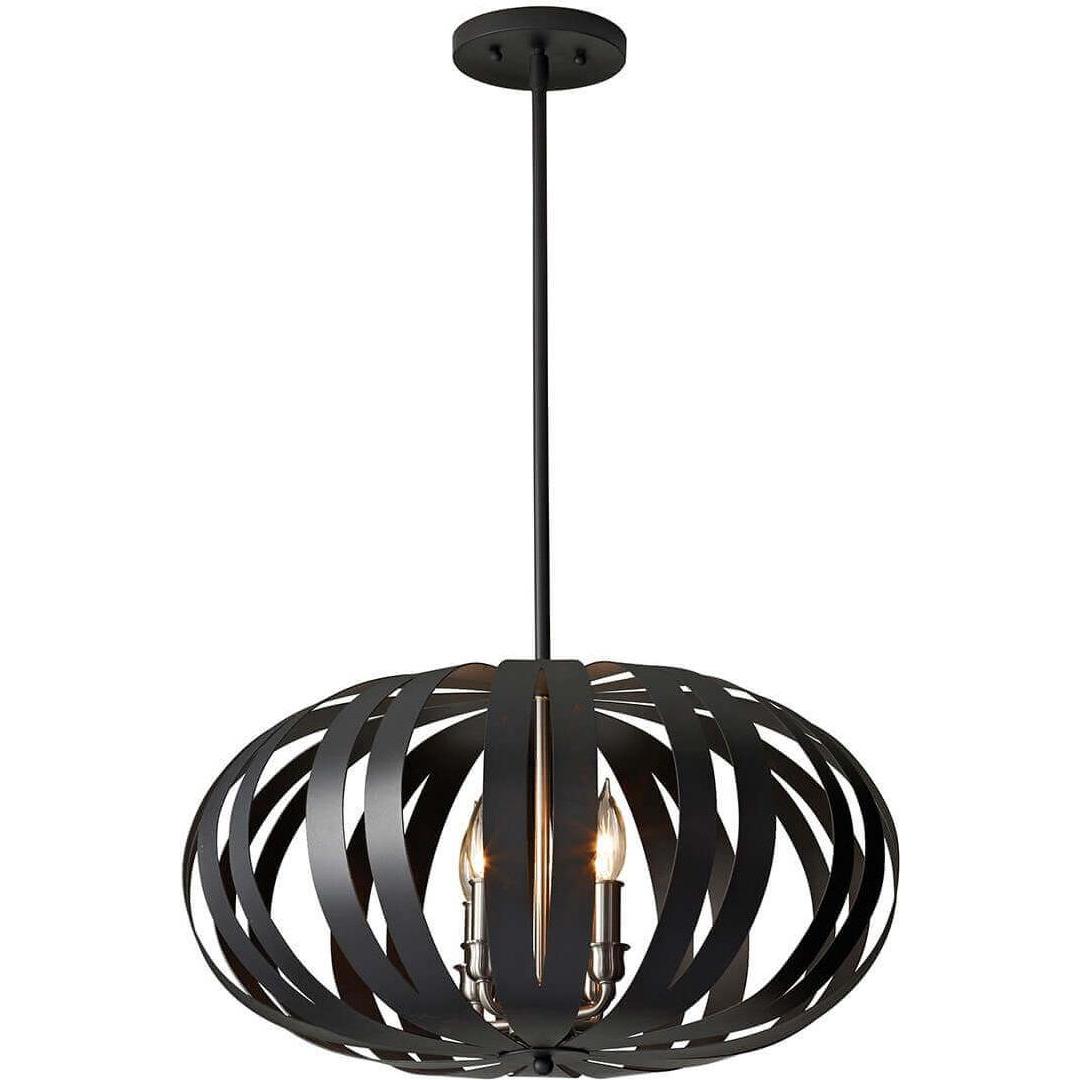 Elstead Lighting, Kronleuchter, Woodstock Kronleuchter E14 4-fach Strukturiertes Schwarz