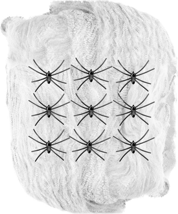 Actual product image Widmann 200g white spider web with 9 spiders (1 pcs.)