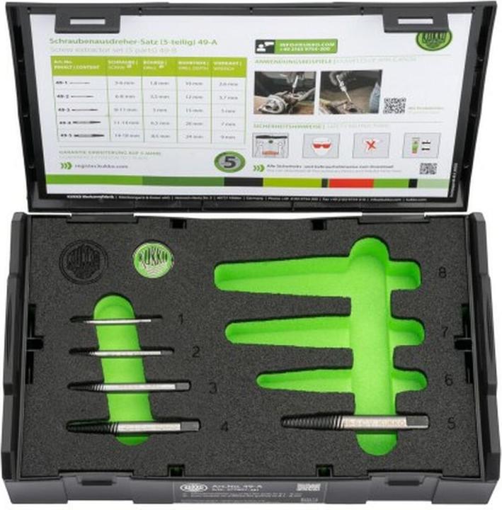 Immagine prodotto Kukko Set di estrattori 49-A M3 - M18 5 pezzi Dimensione nominale 1, 2, 3, 4, 5
