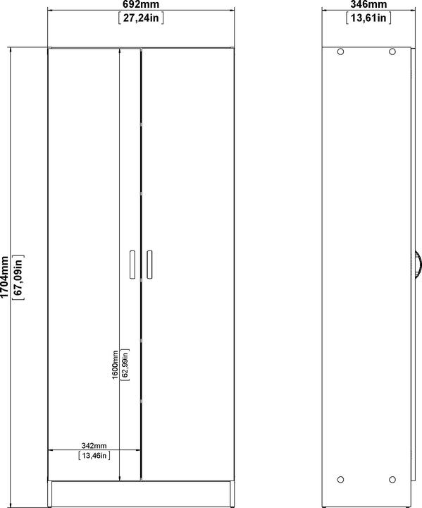 Produktbild Tvilum Kleiderschrank Fox (69.20 x 34.60 x 170.40 cm)