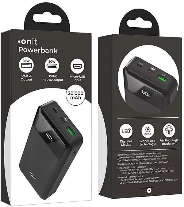 Image du produit Onit Powerbank (20000 mAh, 20 W, 74 Wh)