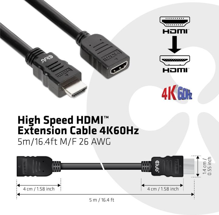 Produktbild Club 3D HDMI (Typ A) — HDMI (Typ A) (5 m)