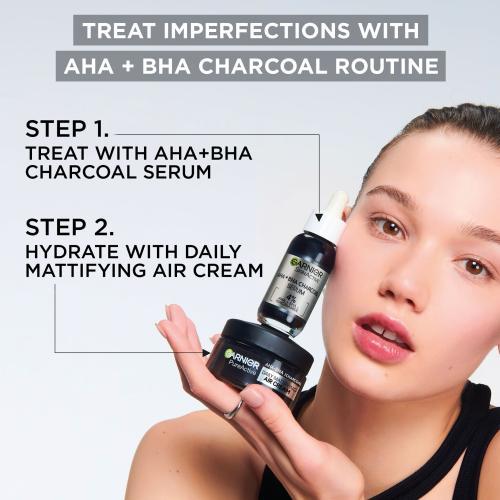 Actual product image Garnier Pure Active AHA + BHA Charcoal Daily Mattifying Air Cream (50 ml, Day cream)