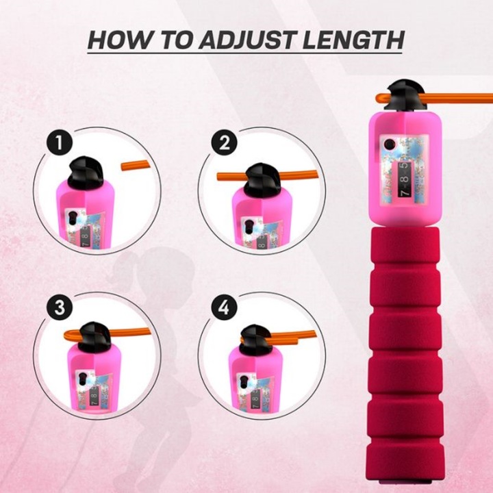 Actual product image Rdx Adjustable skipping rope with counter (310 cm)